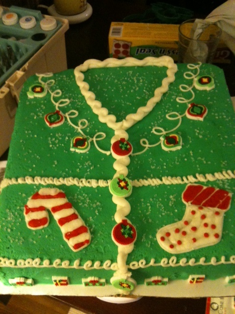 Ugly Christmas Sweater Cake