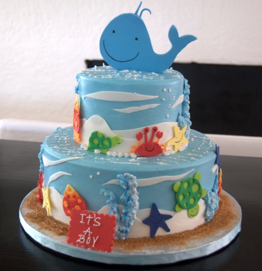 Under the Sea Baby Shower Cake Boy