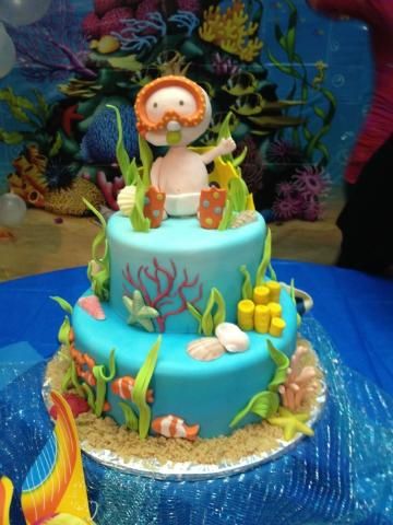 Under the Sea Themed Baby Shower Cake