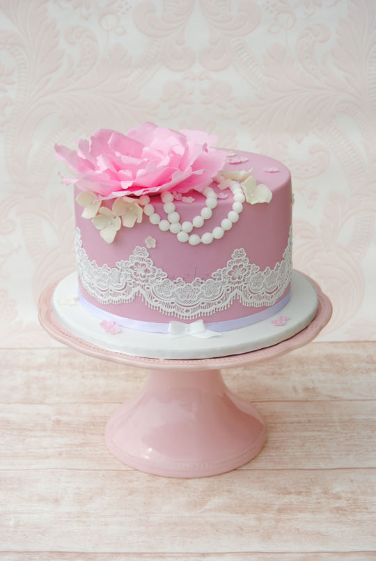 Vintage Lace Birthday Cake