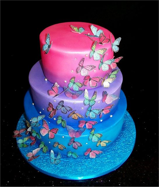 Wedding Cake with Butterflies