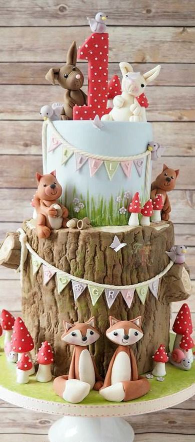 Woodland Birthday Cake