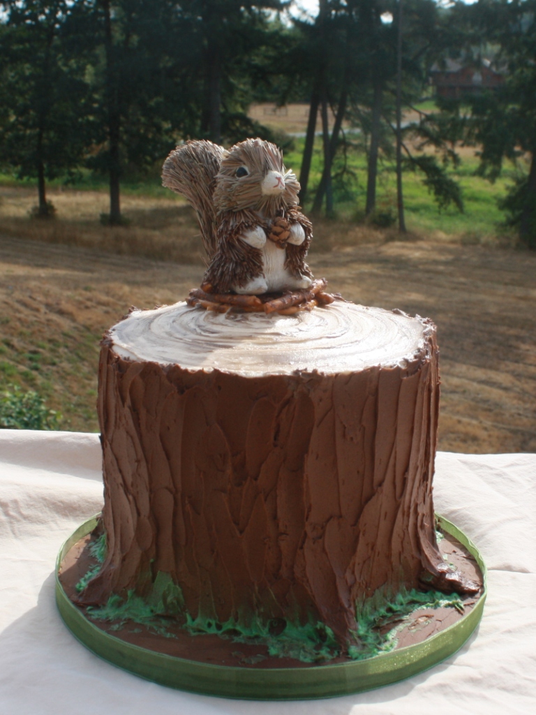 Woodland Tree Stump Birthday Cake