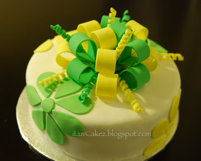 Yellow and Green Birthday Cake