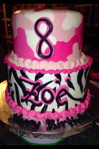 Zebra Print Birthday Cake