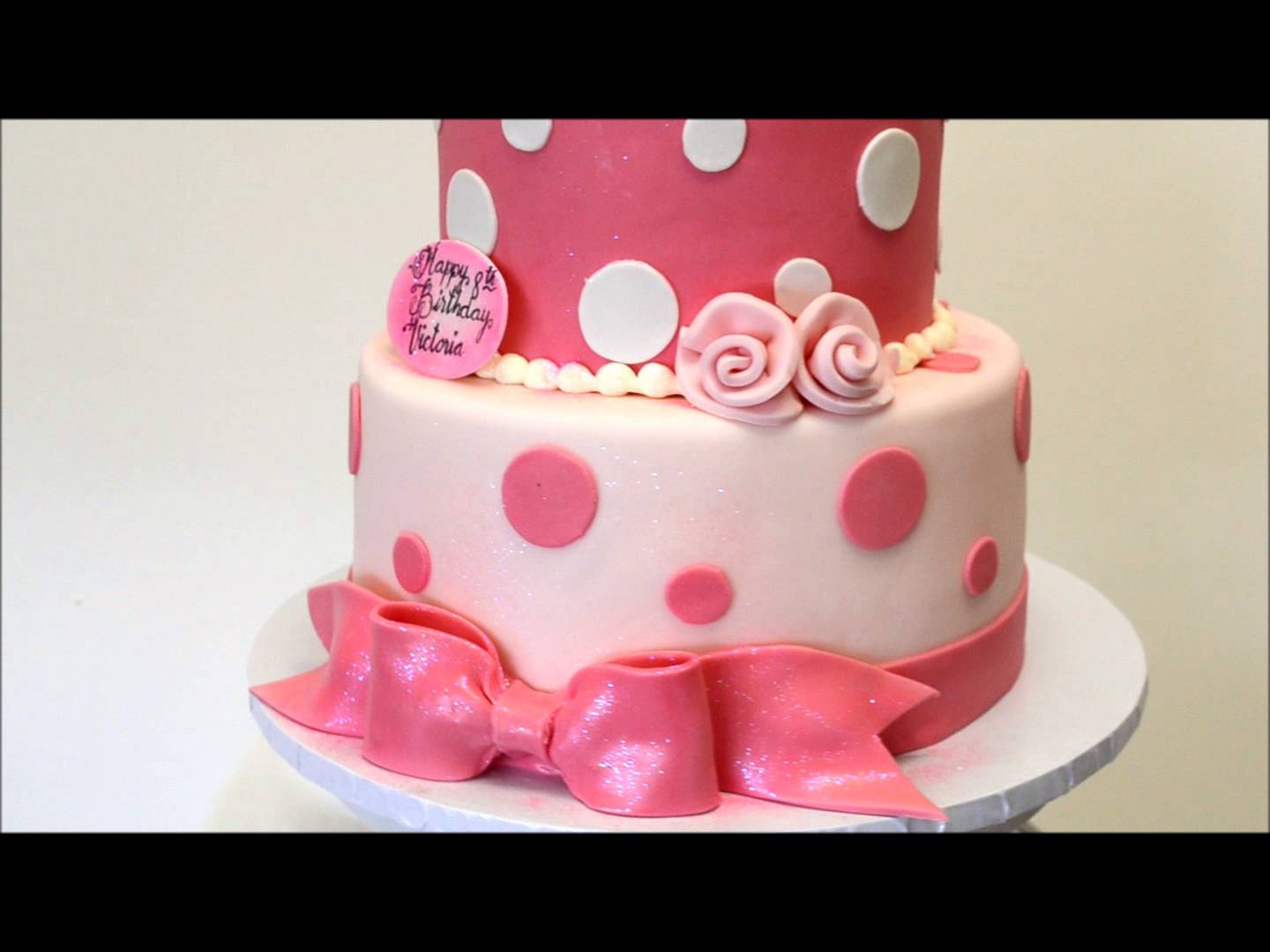 2 Tier Pink Birthday Cake