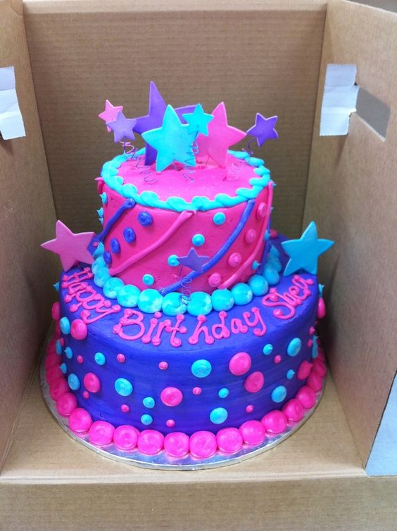 13 Photos of Happy Birthday Girl 2 Layered Cakes