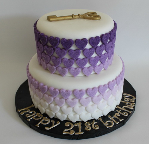 10 Photos of Classy 21st Birthday Cakes Purple