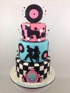 50s Theme Birthday Cake