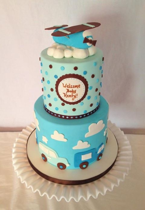 Airplane Baby Shower Cake