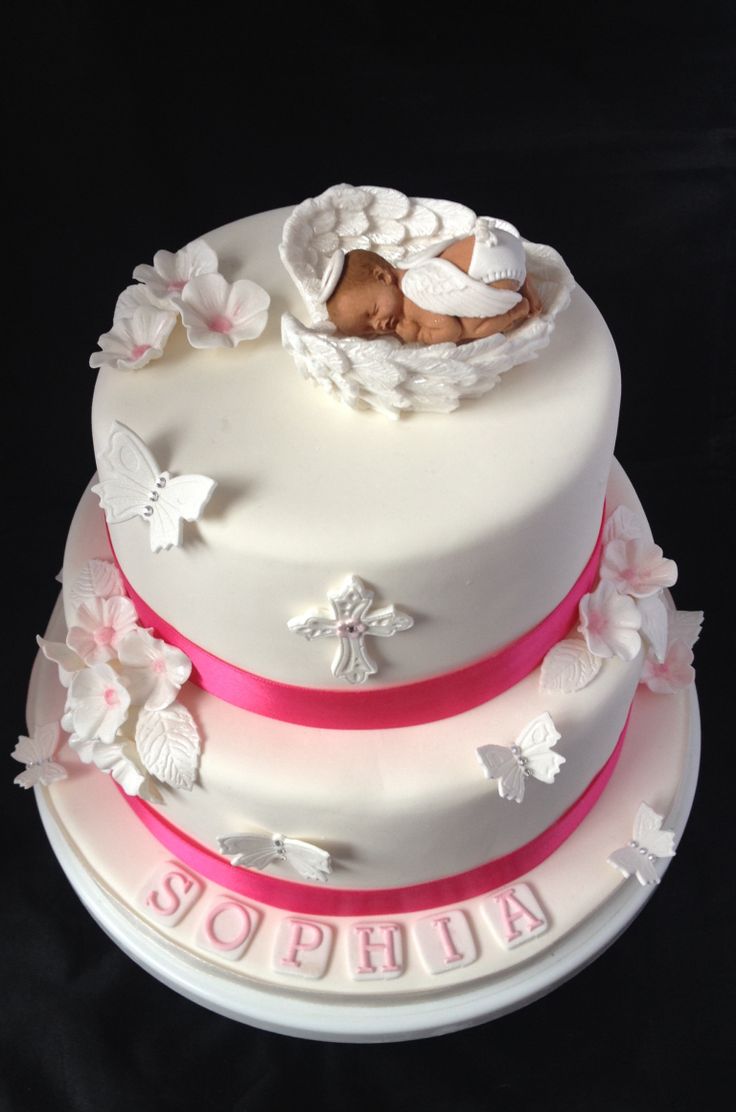 Angel Baby Shower Cake