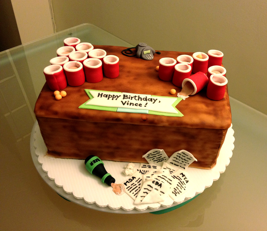 Beer Pong Birthday Cake