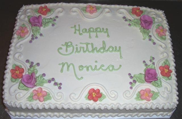 Birthday Sheet Cake with Flowers