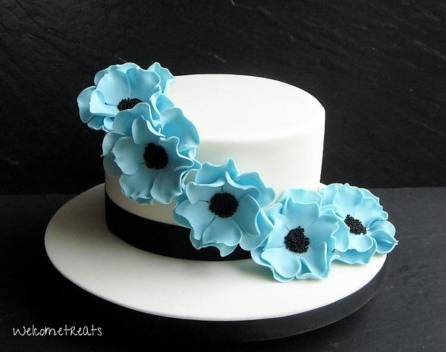 Black and Blue Birthday Cake