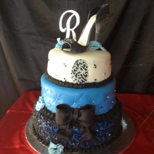 Black and Blue Birthday Cake