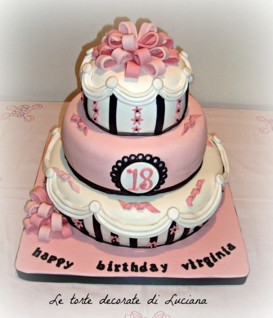 Black and Pink Birthday Cake