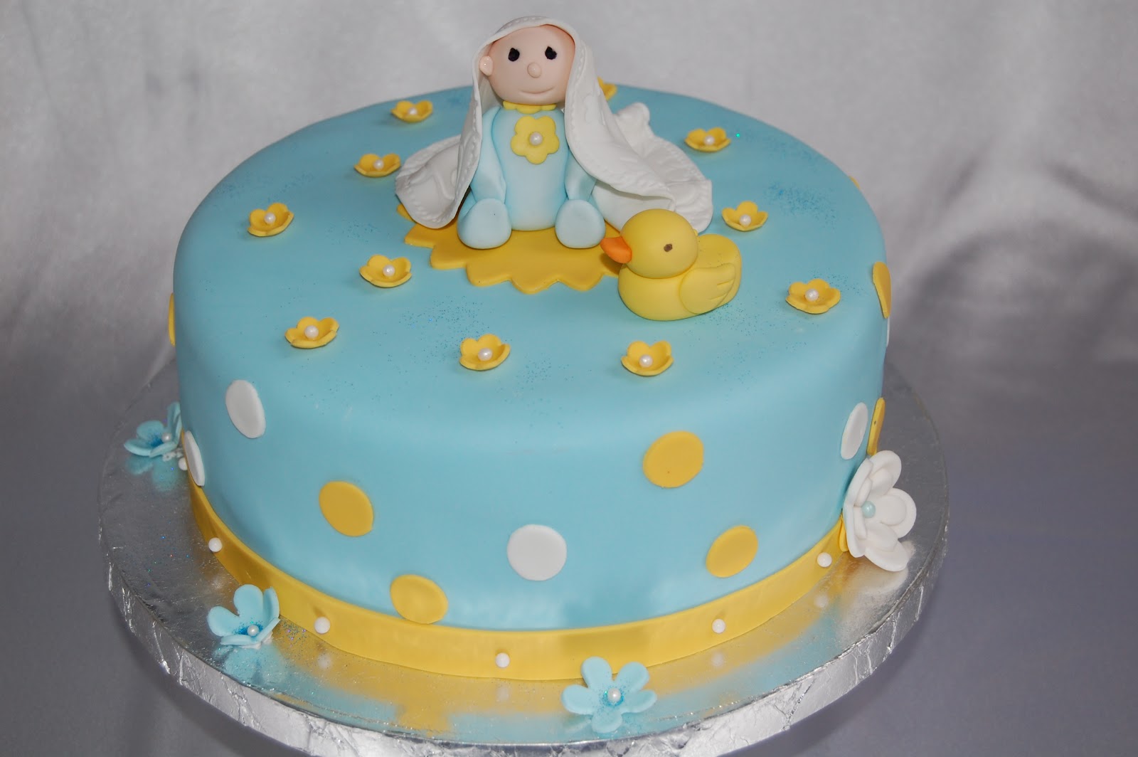 Blue Baby Shower Cake