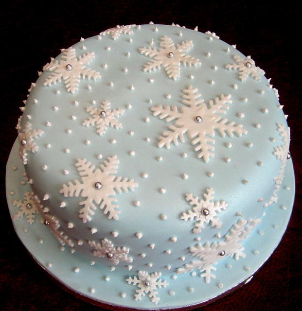 Blue Snowflake Cake