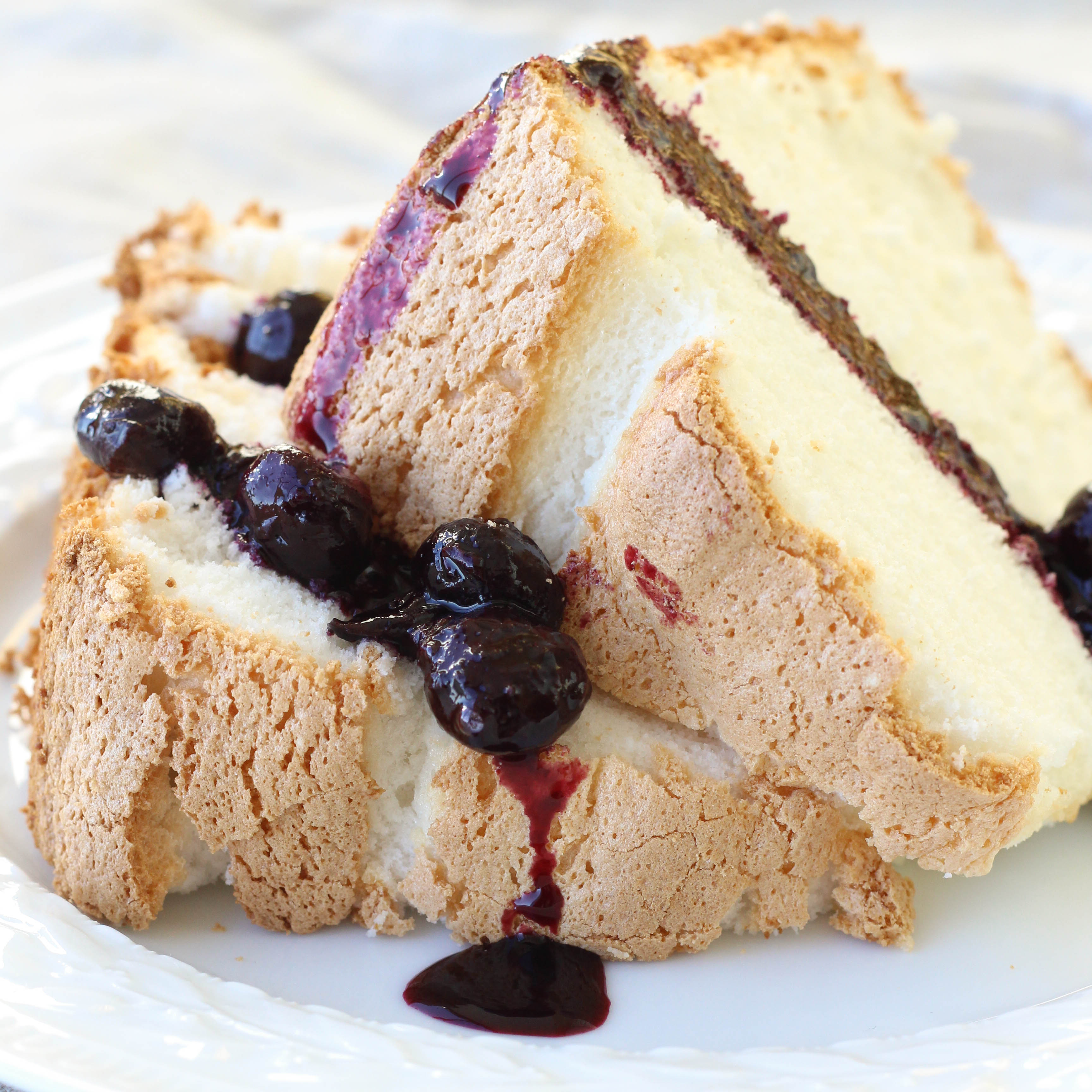 Blueberry Angel Food Cake