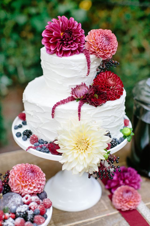 9 Burgundy Flowers Weddings Cakes Photo Burgundy Wedding Cake