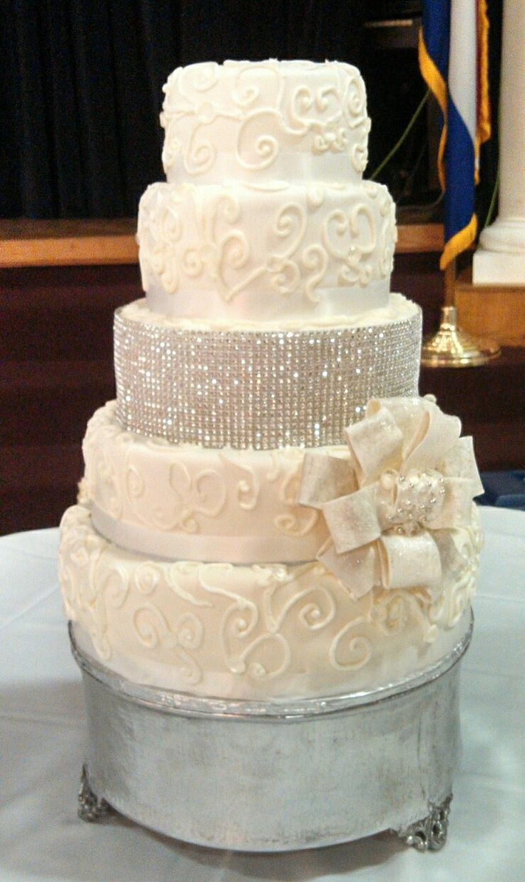 Buttercream Wedding Cake with Bling