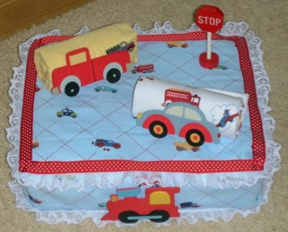 Cars and Trucks Baby Shower Cake