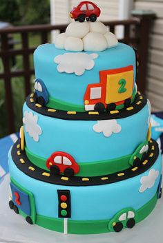 13 Photos of Baby Shower Cakes With Cars And Trucks