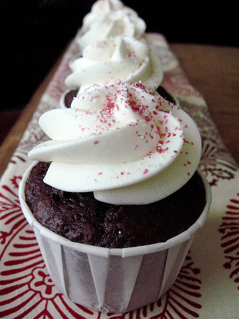 Chocolate Cherry Almond Cupcakes