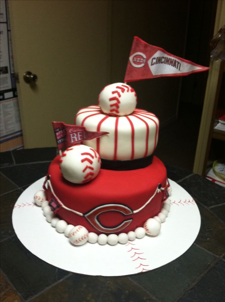 Cincinnati Reds Baseball Birthday Cake