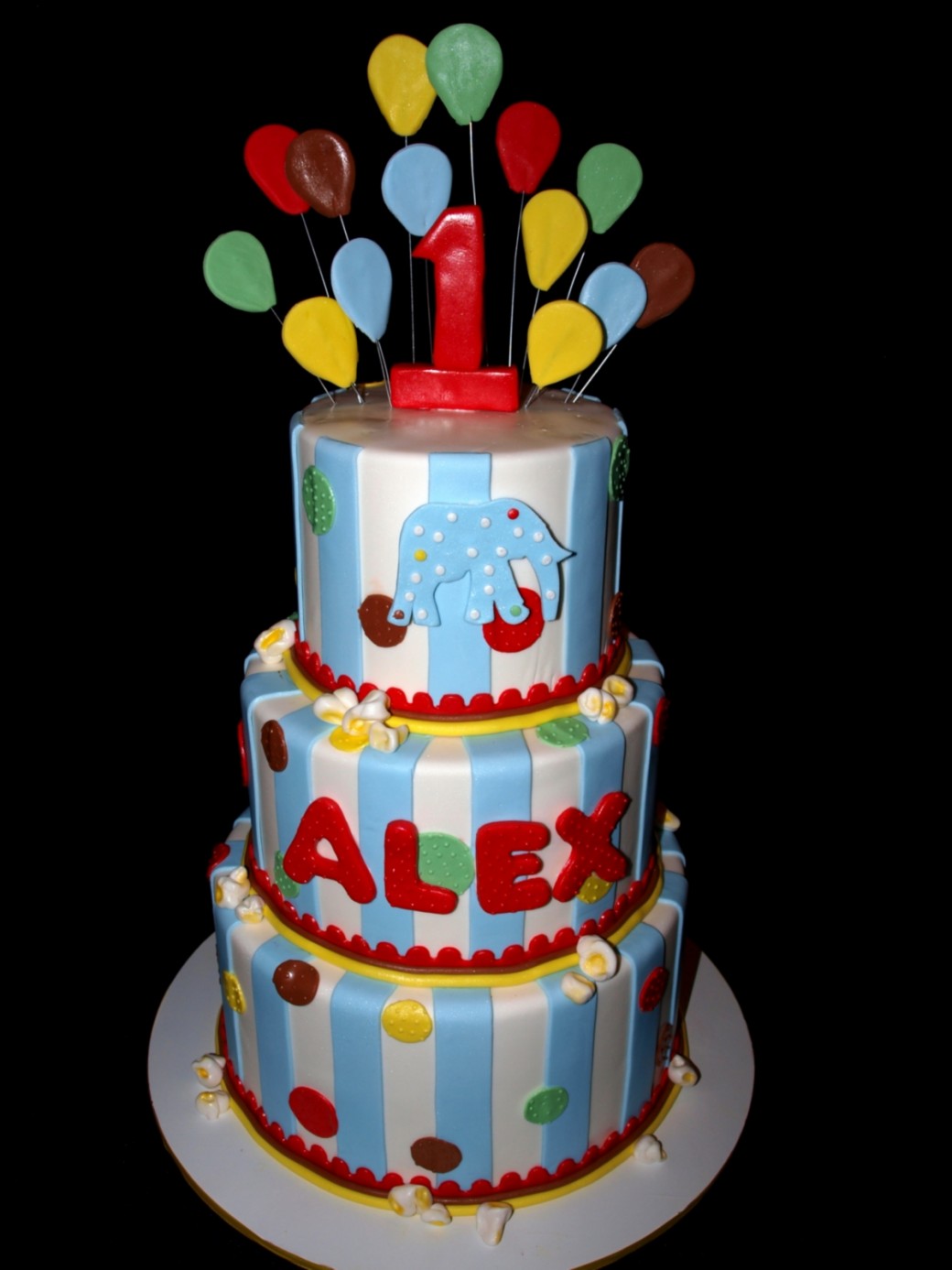 Circus Theme 1st Birthday Cake