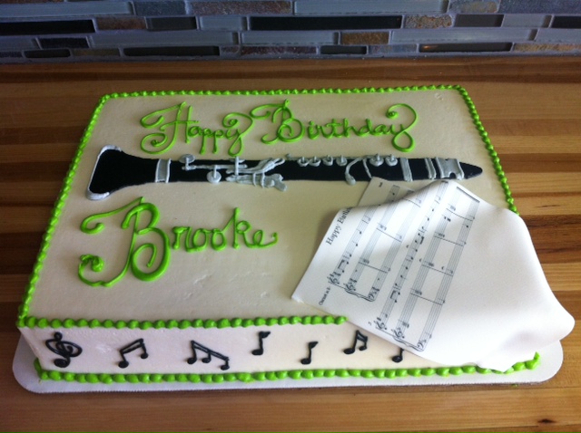 Clarinet Birthday Cake