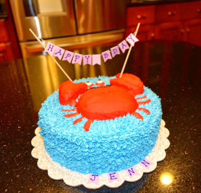 Crab Themed Birthday Cake