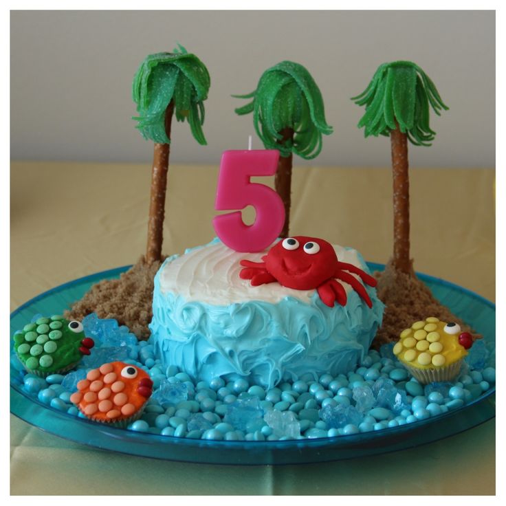 Crab Themed Birthday Cake