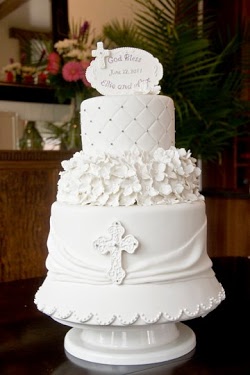 6 Photos of Elegant 5 Tier Baptism Cakes