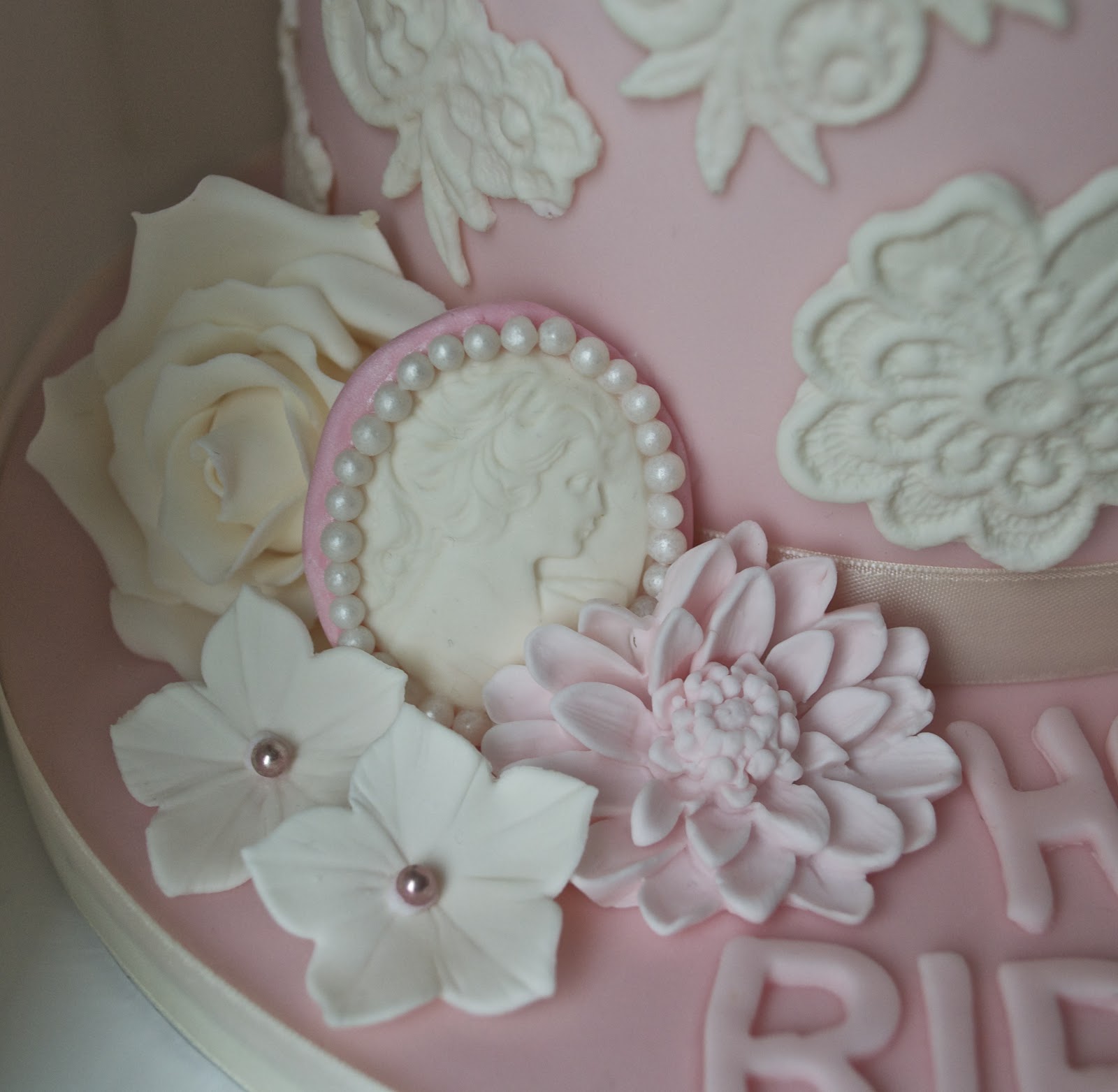 Elegant Birthday Cake with Pink Bow