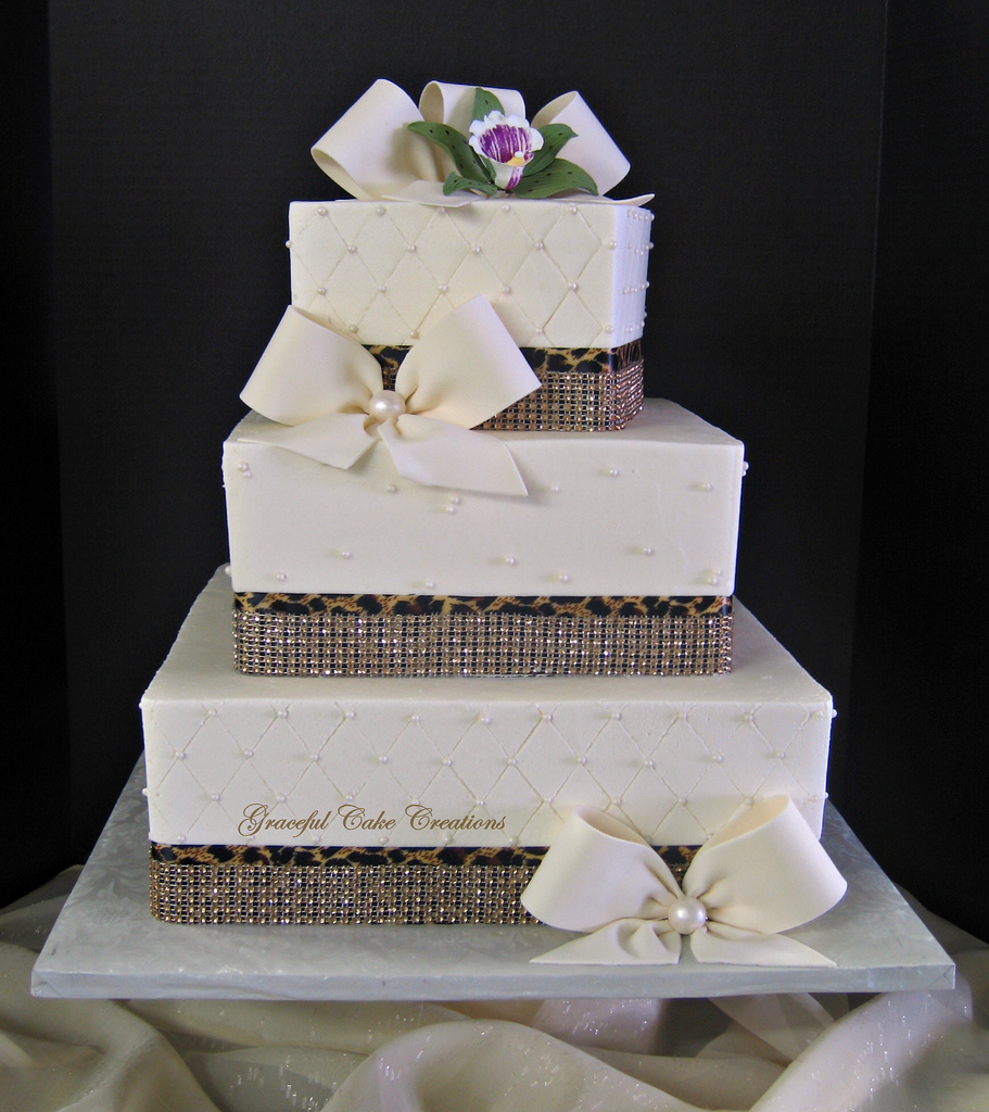 Elegant Buttercream Wedding Cakes with Bling