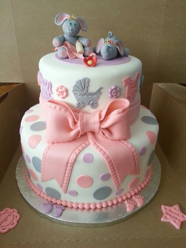 Elephant Baby Shower Cake