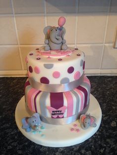 12 Photos of Elephant Birthday Cakes For Girls