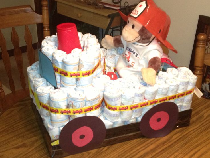 Fire Truck Diaper Cake