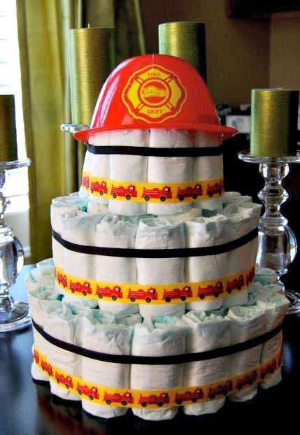 Fireman Theme Baby Shower Cake