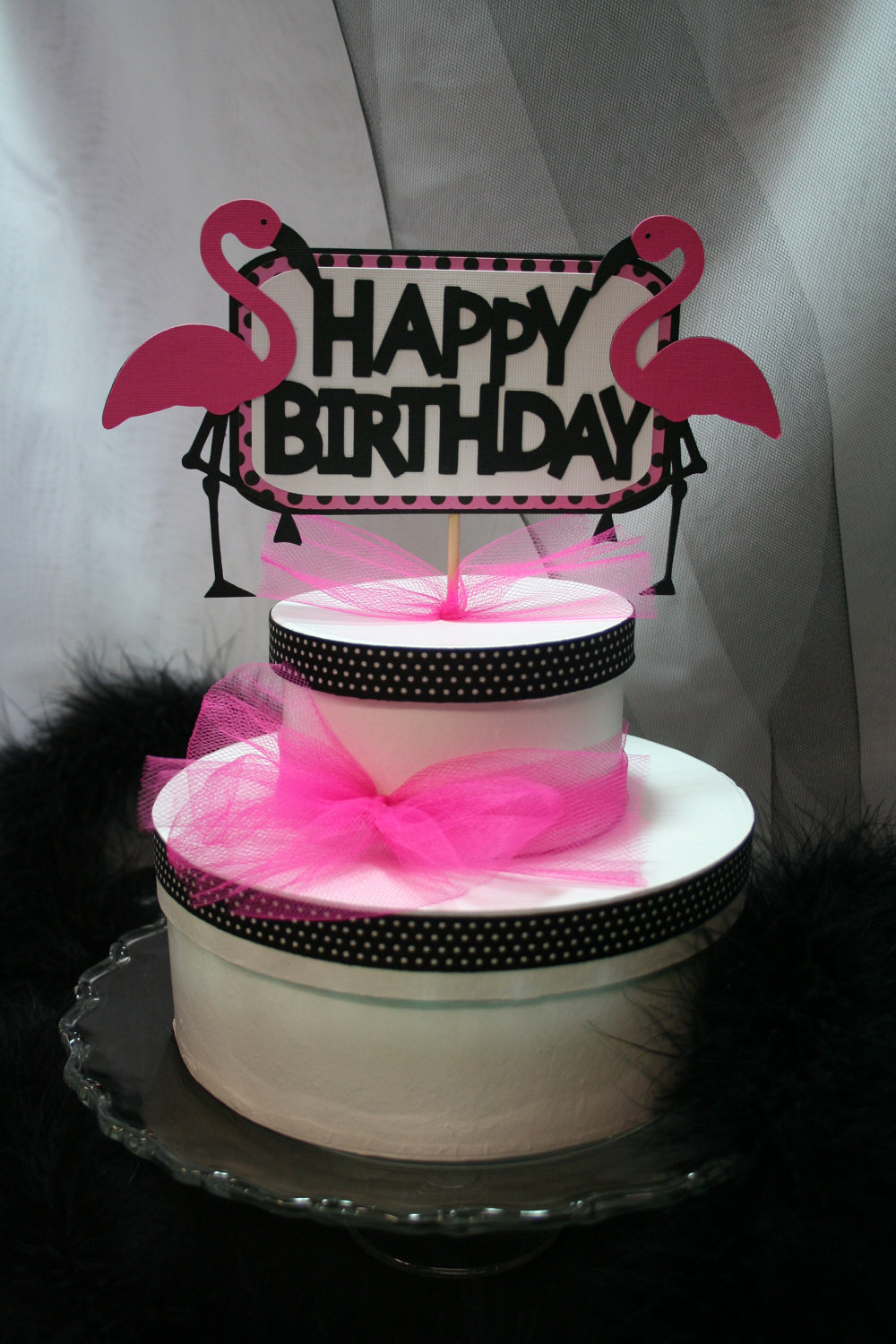 Flamingo Birthday Cake Toppers