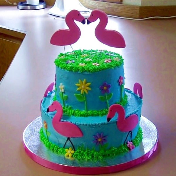 Flamingo Birthday Cake