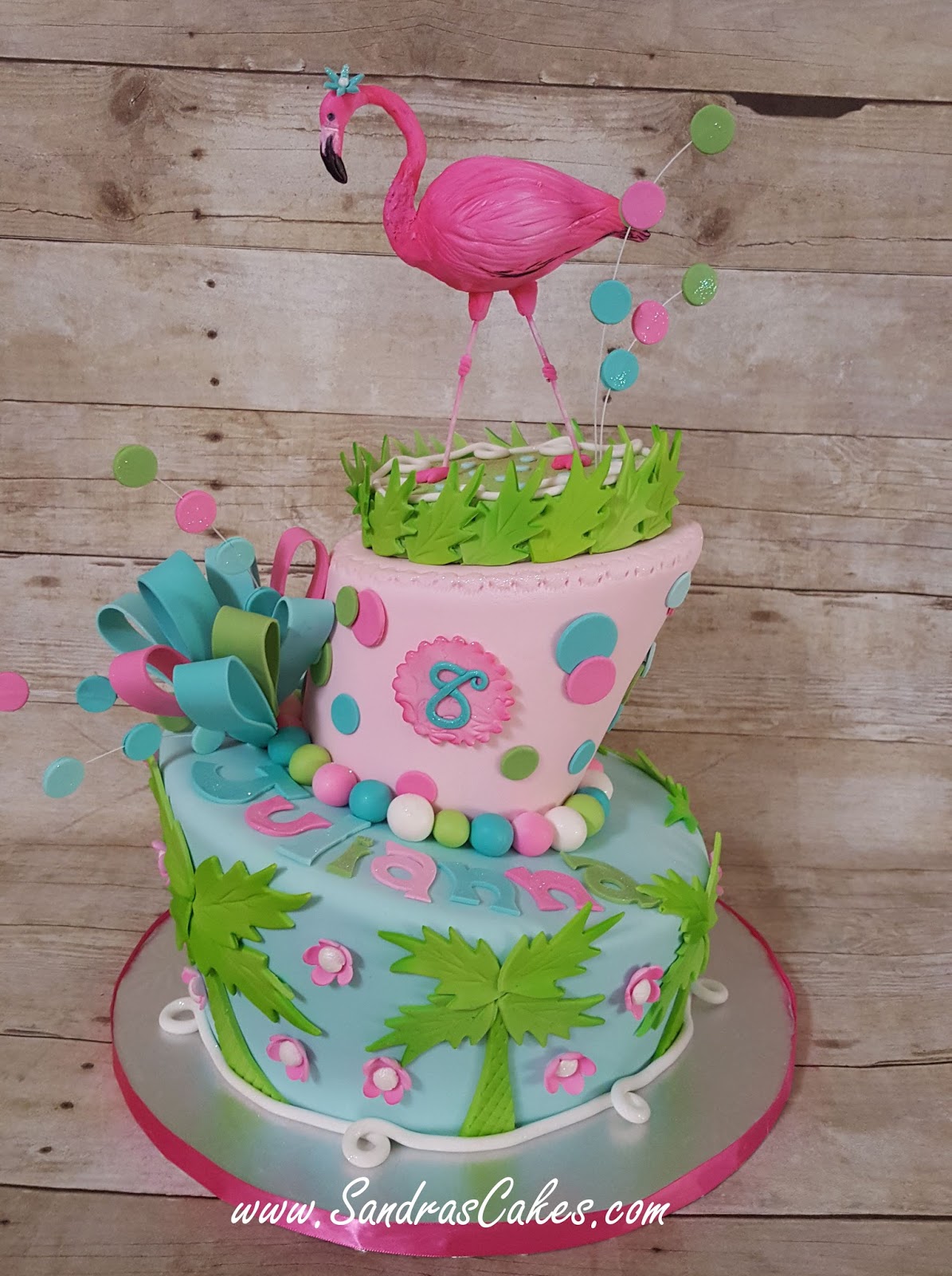 Flamingo Lilly Pulitzer Inspired Cake