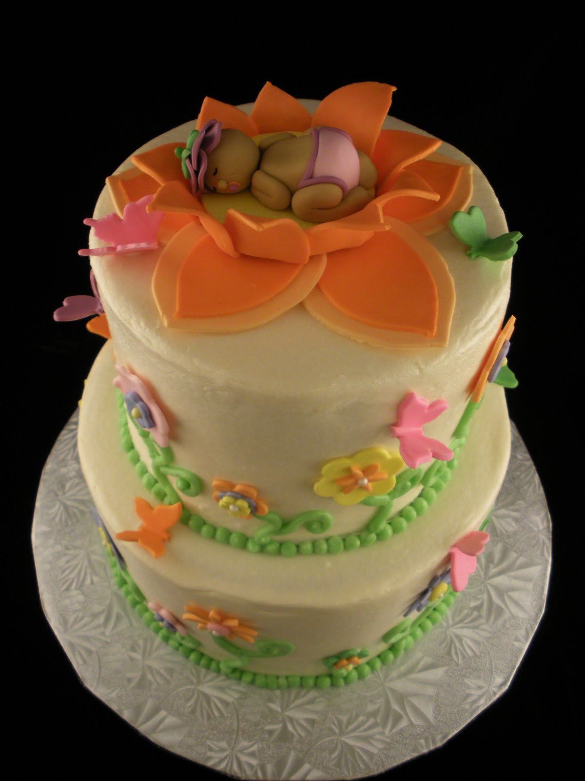 Flower Baby Shower Cake