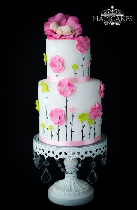 Flower Baby Shower Cake