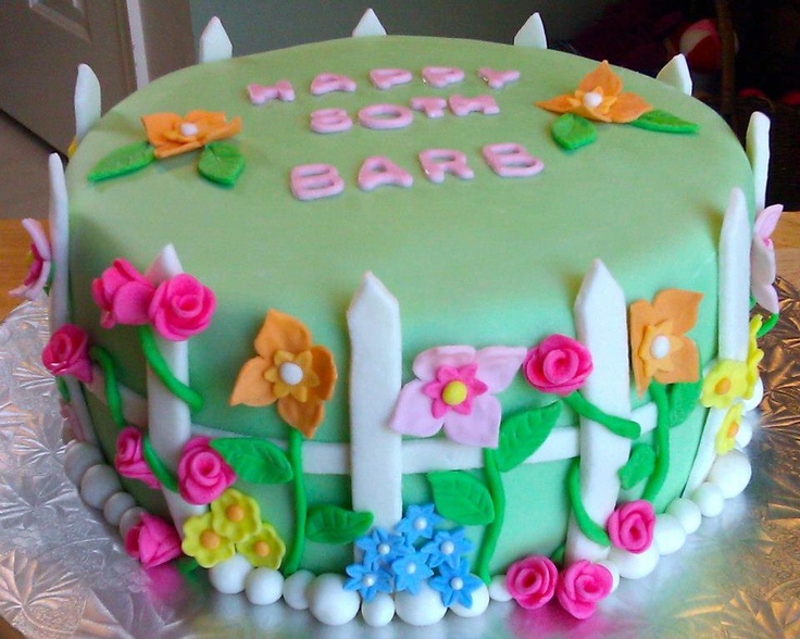 13 Photos of Flower Garden Shaped Birthday Cakes