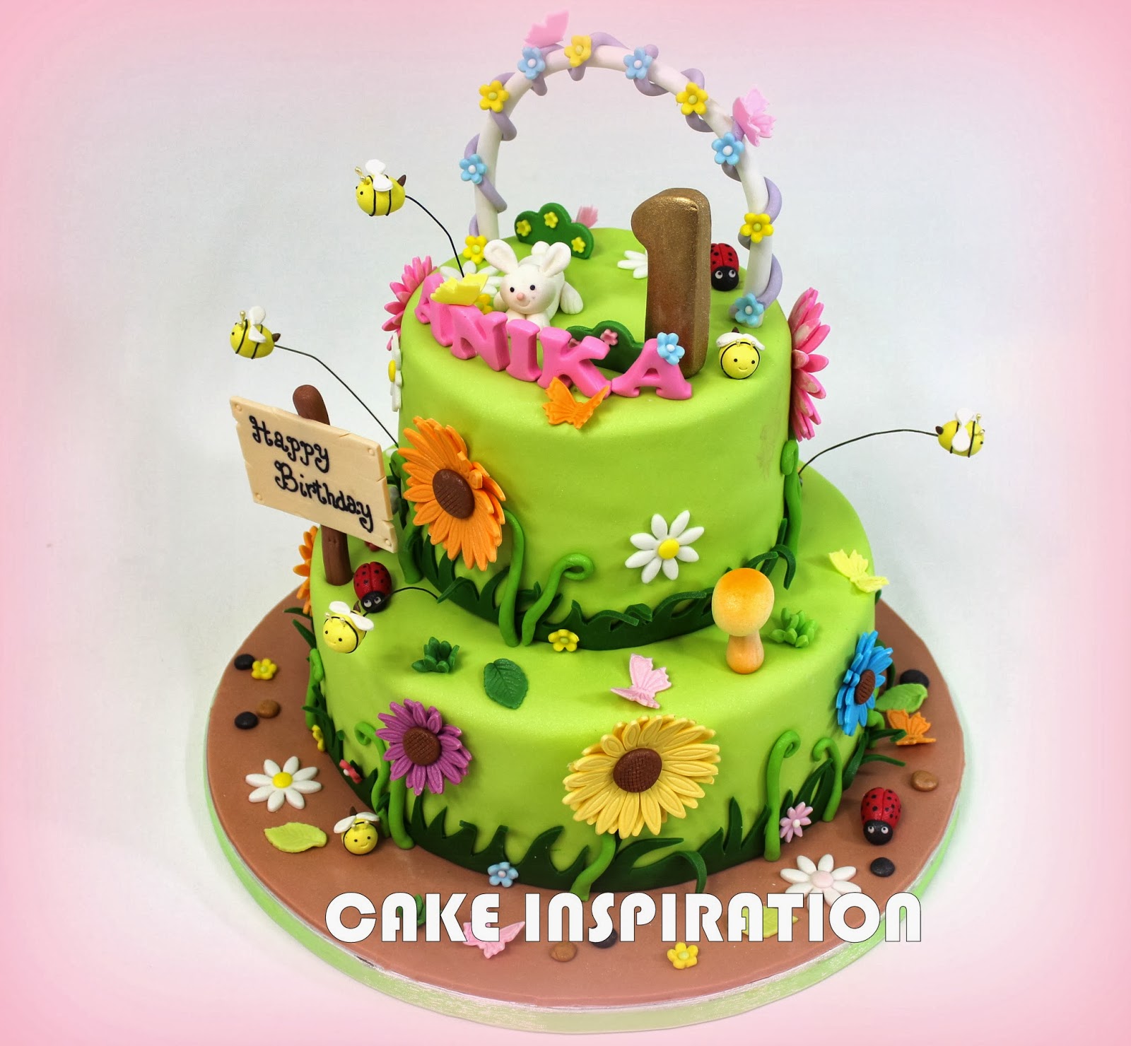 Flower Garden Theme Birthday Cake