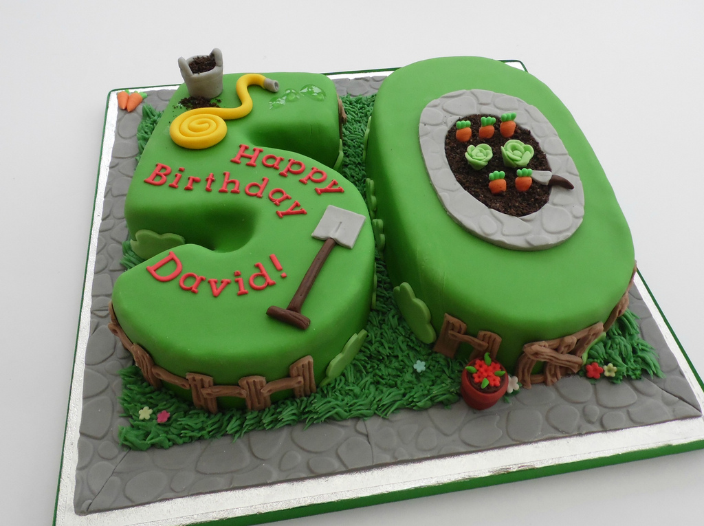 Gardening Themed Birthday Cake