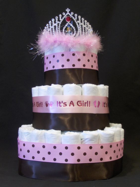 Girl Princess Baby Shower Diaper Cake