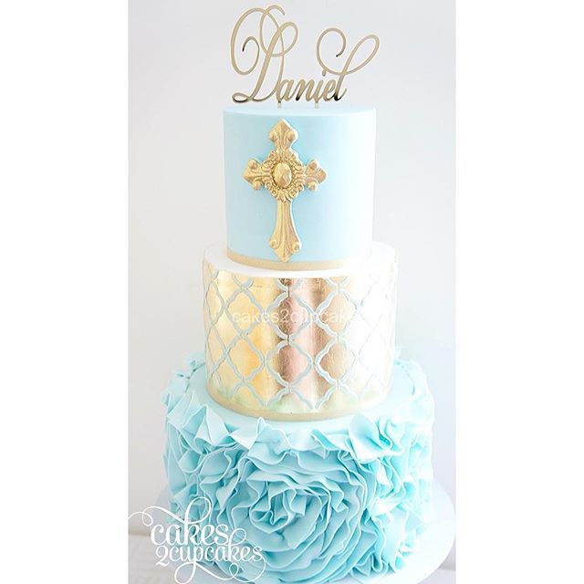 Gold Baptism Cake Ideas